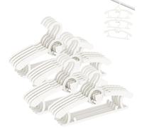 Perchas de plástico para ropa infantil, de 28 a 36 cm, paquete de 20 unidades, color blanco, antideslizantes