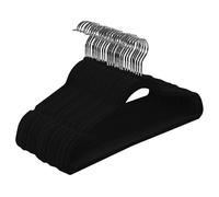Perchas de Ropa Terciopelo Negro para Trajes,Finas de Hombros con Muescas, Antideslizantes para Chaquetas, Camisas, Pantalones, abrigos，Gancho Giratorio de 360°, Pack 10/20/30/50/120 Unidades Color
