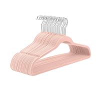 Perchas de Ropa Terciopelo Rosa para Trajes,Finas de Hombros con Muescas, Antideslizantes para Chaquetas, Camisas, Pantalones, abrigos，Gancho Giratorio de 360°, Pack 10/20/30/50/120 Unidades