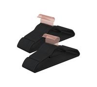 SONGMICS Percha de Terciopelo, Juego de 50, Antideslizantes, con Barra Corbata y Gancho Negro, 0,6 cm Espesor, Ahorra Espacio, 43,5 cm Largo, Abrigo Pantalón, Negro Tinta y Oro Rosa CRF21BK50