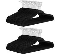 Perchas delgadas de terciopelo antideslizantes, paquete de 100 unidades, color /plateado, juego de perchas para ropa