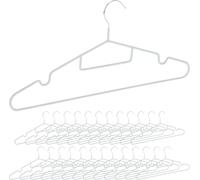 Perchas metálicas para ropa - Juego de 24 unidades - Con revestimiento de goma antideslizante - Barra para pantalones - Ranuras - Perchas - Gris claro