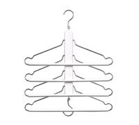 Perchas múltiples para ropa de Zeller, color blanco, con estructura de haya y detalles de metal cromado, dimensiones 40x41