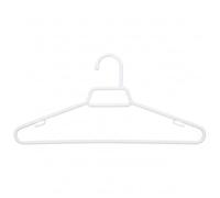 Perchas Multiusos de Plástico Blanco - Tamaño 38x18 cm | Pack 208 Unidades | Diseño Fino y Resistente para Ropa de Tamaño Medio | Perchas Prácticas para Armario, Hogar y Negocio - Fabricado en España