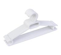 Perchas Multiusos de Plástico Resistente y Ligero 37 x 18 cm - Diseño Fino Ahorra Espacio - Color Blanco - Pack de 20, 40, 60 o 80 Unidades - Perchas Versátiles para Camisetas, Camisas, Vestidos y