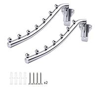 Perchas Para Colgar de Pared, Percha Plegable Montar Pared, 2 Piezas Perchero Ganchos para Ropa Plegables en Metal con 180 ° Brazo Basculante Perchas Retráctiles para Baños, Lavandería, Dormitorios