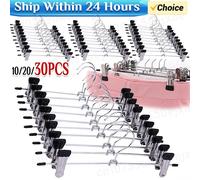 Perchas para pantalones con Clips, perchas ajustables para faldas para mujer, perchas antideslizantes para pantalones vaqueros, perchas para ropa, 10/20 piezas 10PCS B9797A