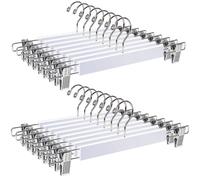 Perchas para ropa, 20 unidades, 36 cm - Madera/Antideslizantes - Resistentes/Sostenibles - Ganchos para pantalones/faldas - Acabado de alto brillo - Capacidad de carga hasta 5 kg - Perchas