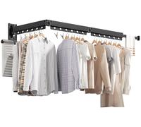 Perchas para ropa de pared, fabricadas en aluminio, que ahorran espacio, son retráctiles y tienen 18 agujeros