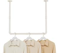 Perchas para ropa, diseño industrial, perchas para techo, perchero de pared metálico para dormitorio, 69 x 60 cm, juego de 1 unidad, color beige