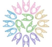 Perchas plegables de plástico PP marca Unyqoos® – 15 unidades, 5 colores, cada una con un peso de 30 g, portátiles y que ahorran espacio, con ranuras antideslizantes, ideales para el hogar, viajes y c