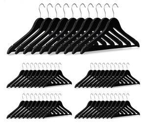 Perchas Relaxdays, juego de 50 unidades, con barra para pantalones, ideales para faldas, camisas, chaquetas. Ganchos giratorios de 360°, estables, de madera, color