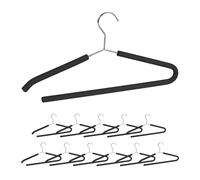 Relaxdays Perchas ropa antideslizantes, pack de 12 negro,plata