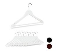 Perchas ropa madera, Pack 80 unidades, Perchas pantalones, Perchas madera blanco
