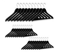 Perchas ropa madera, Pack 90 unidades, Perchas pantalones, Perchas madera negras