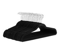 Perchas Ropa Terciopelo 41 x 22 x 0.5 cm, Perchas de Ropa Terciopelo Negro para Trajes, Hombros con Muescas, Gancho Giratorio de 360°, Antideslizantes para Chaquetas, Camisas, Pantalones,