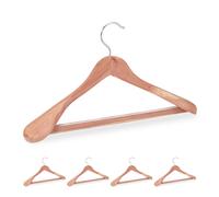 Perchas traje 20 unidades color marrón perchas de madera perchas antideslizantes