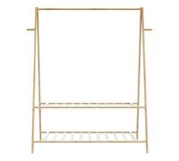 vidaXL Perchero de bambú con estantes 132x45,5x150,5 cm para colgar ropa