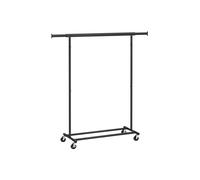 SONGMICS Burro Ropa con Ruedas, Perchero Burro Extensible con Carga Pesada, Capacidad de Carga Máx. de 100 kg, 45 x (92-132) x 161,5 cm, Fácil de Montar, Portátil, Negro HSR13BKV1
