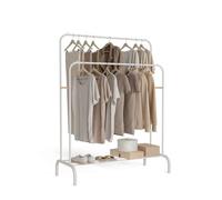 Newlux Perchero burro Hangy Duo 30 – Doble altura, resistente 30 kg, con zapatero – Blanco