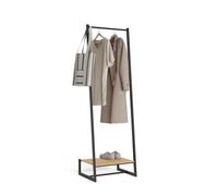 Newlux - Burro Ropa Resistente Hasta 24kg Hangy One 20 Con Zapatero. Perchero Burro Ropa Metálico con Gran Estabilidad | Fácil Montaje | Base Antirayaduras | Diseño Compacto (50x40x160cm) | Negro