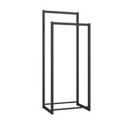 Perchero burro holtalen 2 barras metálicas 85/100x40x30cm - negro [en.casa]