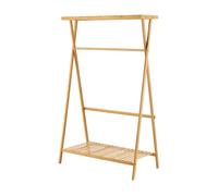 Perchero burro horten con 1 barra y 2 estantes bambú 140 x 90 x 45 cm - color natural [en.casa]