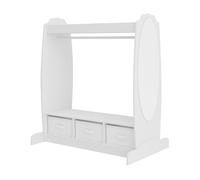 Perchero burro infantil moskenes con 3 cajas plegables mdf 107x95x61cm blanco [en.casa]
