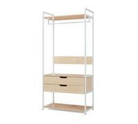 Perchero burro larem 180x84x40cm con 2 compartimentos - efecto roble [en.casa]