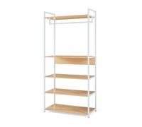 Perchero burro larem 180x84x40cm con 5 compartimentos - efecto roble [en.casa]