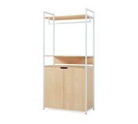 Perchero burro larem 180x84x40cm con puertas - efecto roble [en.casa]