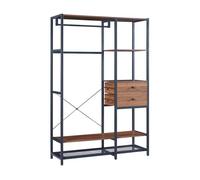 Perchero burro larem con 2 cajones 180x120x40cm - efecto nogal [en.casa]