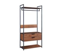 Perchero burro larem con 2 compartimentos 180x84x40cm - efecto nogal [en.casa]