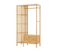 Perchero burro varanger con 2 cajones bambú 185x100x45 cm - natural [en.casa]