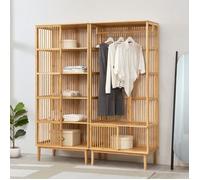 Perchero burro vemb y estantería trundholm bambú 185 x 160 x 45 cm - color natural [en.casa]