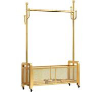 Perchero con cesta de almacenamiento, estructura de metal resistente con ruedas bloqueables, ideal para entradas, dormitorios y oficinas