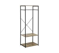 Perchero de Barra Metálico con 2 Baldas de Madera Oinu 167x60x40,4cm 7house