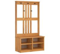 vidaXL Perchero de entrada SANDENS madera maciza de pino 87x40x159,5cm en color Marrón/Blanco/Marrón oscuro