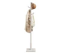 VASAGLE Perchero, Madera Maciza, en Forma de Árbol, 8 Ganchos para Chaquetas, Sombreros, para Pasillo, Ganchos y Barra de Soporte de Madera de Caucho, Beige Capuccino RCR010K01