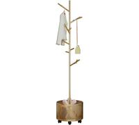 Perchero de metal dorado con cestas, soporte para sombreros con ruedas, elegante perchero para dormitorios, lavaderos, entradas y salones