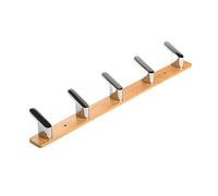 Perchero de Montaje Perchero de pared plateado, Perchero de madera montado en la pared, Perchero de bambú montado en la pared, Ganchos de metal for abrigo, sombrero, llave, baño, dormitorio, entrada d