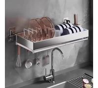 Perchero de pared de 80 cm con estante y ganchos, elegante organizador de entrada blanco para abrigos y chaquetas, solución duradera para colgar con 3 ganchos