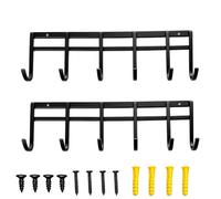Perchero de pared - Perchero resistente con 6 ganchos | Perchero de pared | Organizador de metal con 6 ganchos para entrada, baño, cocina