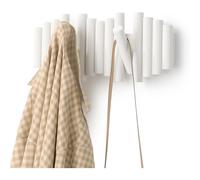 Perchero de Pared Picket con 5 ganchos extraíbles, Blanco
