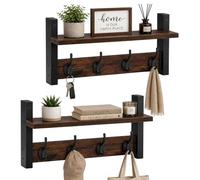 Percheros de pared, barras de ganchos, estantes con percha, set 2 ganchos dobles
