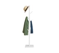 Relaxdays Perchero de pie madera 8 ganchos blanco