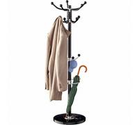 CASARIA® Perchero de Pie, Forma de Árbol, Percheros Pasillo,14 Ganchos, Base Mármol, Recibidor Entrada, Colgador Chaquetas Sombreros Ropa Resistente Bolsos 175x37cm