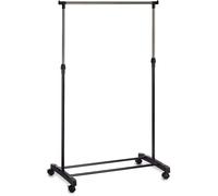 Perchero de Pie con Ruedas Estructura Metalica Extensible 82x42x90-160cm, organizador de dormitorio y salón, perchero de ropas y zapatos