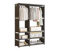 Perchero de pie y Zapatero Pared para Ropa Abrigos Estantería ropa estante MODA zapato armario empotrado organizador Vestíbulo CON TELA