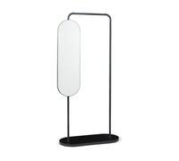 Perchero idependiente vamn con espejo giratorio 167x80x35cm - negro [en.casa]
